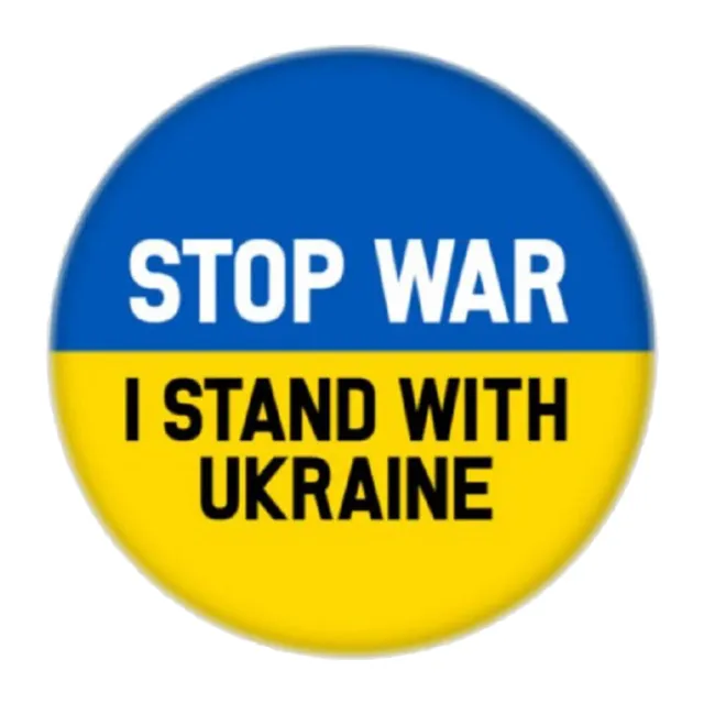 T0# Ukraine Ukrainian Map Flag Symbol Round Styles Clothes Pins 5.8cm