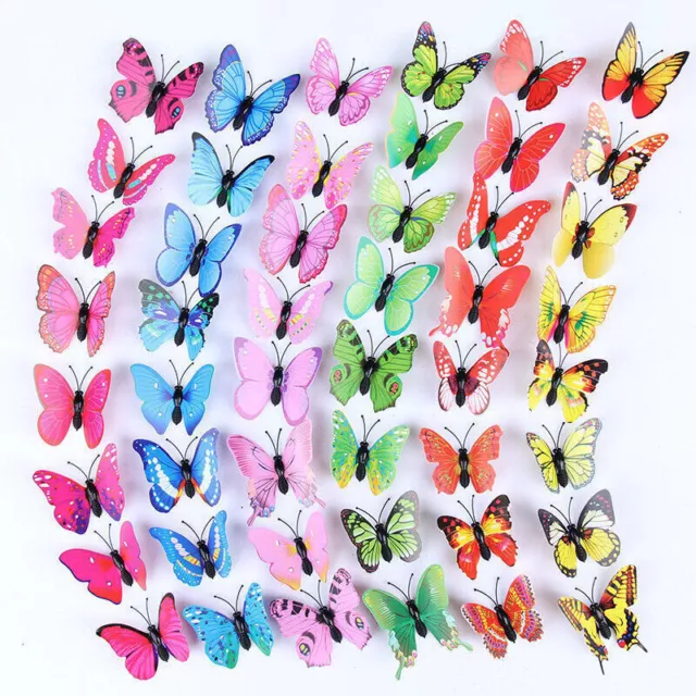 50pcs 3D Wall Sticker Papillon Art Home Decor Chambre Décoration Autocollants