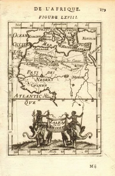 NORTH & WEST AFRICA. Sahara Niger river 'Zaara ou le Desert'. MALLET 1683 map