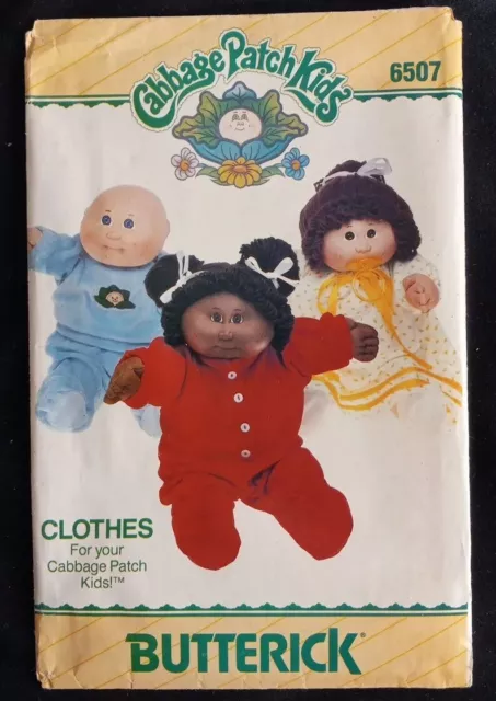 Butterick 6507 Pattern Cabbage Patch Kids Clothes Pajamas Pants Nightgown Top UC