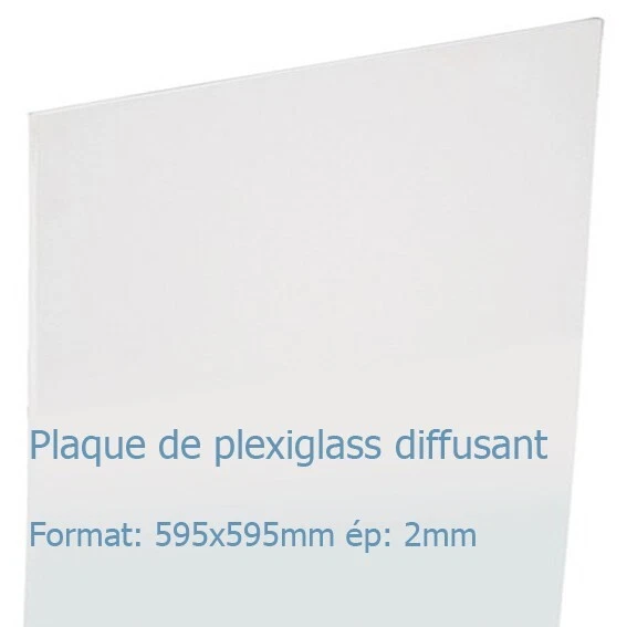 PLAQUE DE PLEXIGLASS diffusant calibrée pour faux plafonds 60 x 60 cm ...