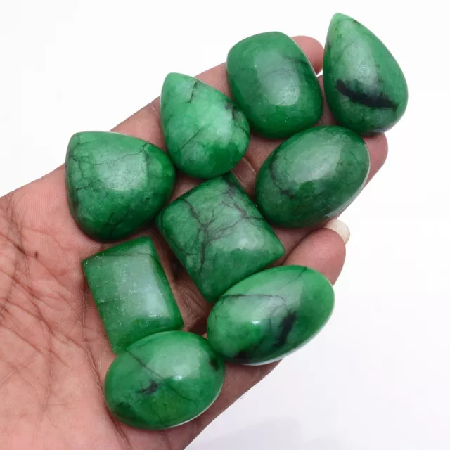 Natural Brazilian Emerald 604 Cts Huge Size Cabochon Gemstones Lot~ 27mm-35mm