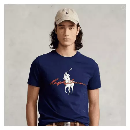 POLO RALPH LAUREN Classic Fit Short Sleeve Big Pony Logo T-Shirt, Navy ...