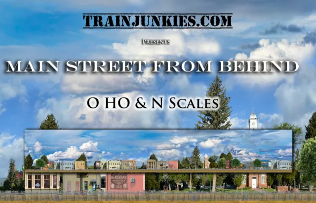 TrainJunkies Main Street From Behind Model Railroad Backdrop