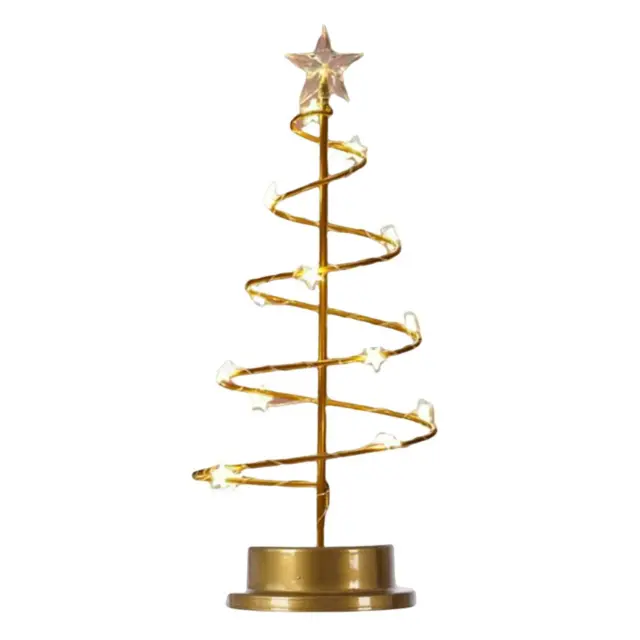 Support en métal en forme de spirale légère d'arbre de Noël pour la table de