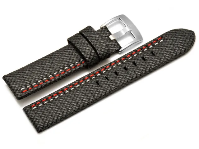 Bracelet montre - ardillon large - high-tech - aspect textile - gris NEUF