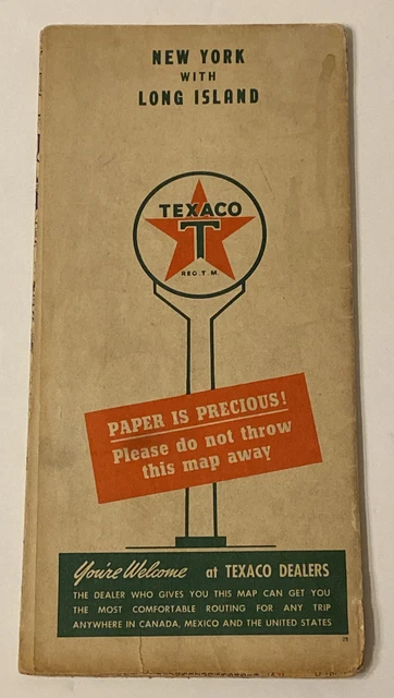 Vintage Texaco New York & Long Island Map