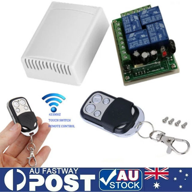 433MHZ 4CH Channel Wireless Transmitter RF 4Relay Remote Control Switch Receiver