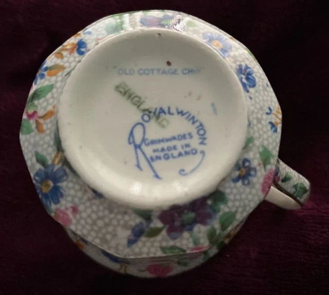Royal Winton Grimwades Old Cottage Chintz Tea Cup Saucer Creamer & Small Bowl 12
