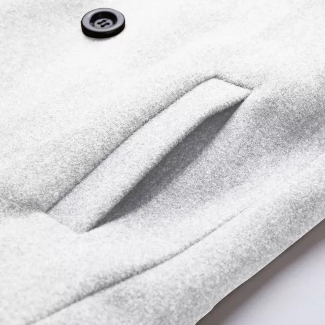 Mens Trench Coat Double Breasted Winter Warm Outwear Long Jacket Woolen Overcoat 12