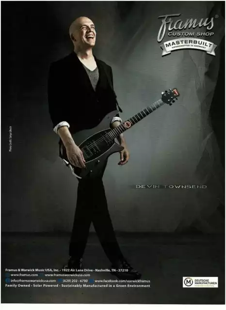 2020 FRAMUS Devin Townsend Stormbender electric guitar Magazine Ad 1