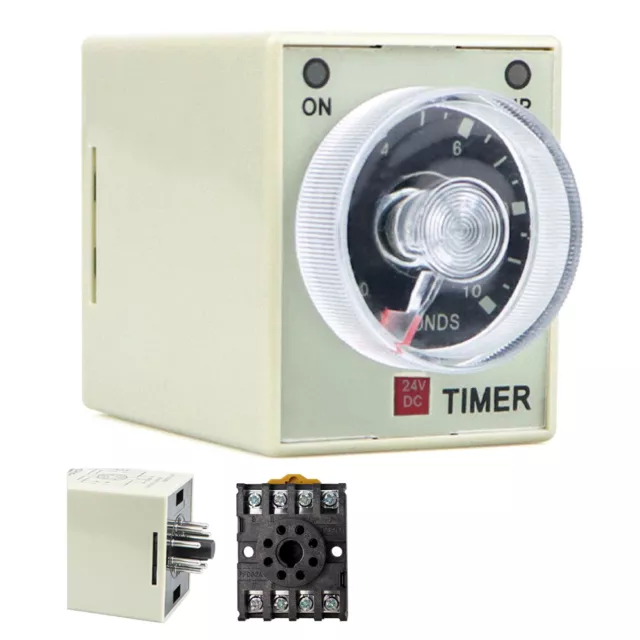 Power On Time Delay Relay Timer 12V 24V 110V 220V 380V 0-60S 0-60M 8 Pin + Base