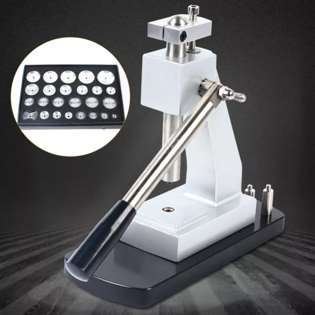 G6173 Watch Back Case Press Tool Mineral Watch Glass Presser With 25 Alu Moulds