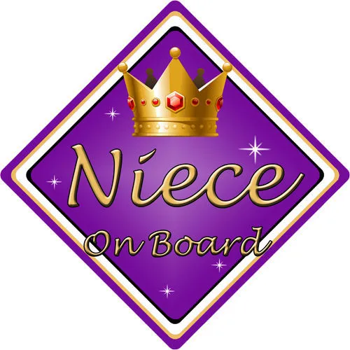Baby On Board Car Sign ~ Niece On Board ~ Purple