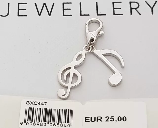 GOOIX Silber 925 er Charm Charms Anhänger Notenschlüssel Note Musik NEU 411