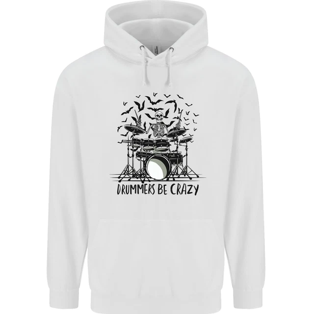 Skeleton Drummer Be Crazy Drumming Drum Childrens Kids Hoodie