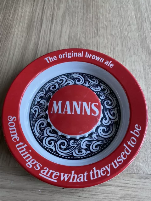 Vintage 'Manns The Original Brown Ale' Plastic Ashtray - Home Bar/Pub