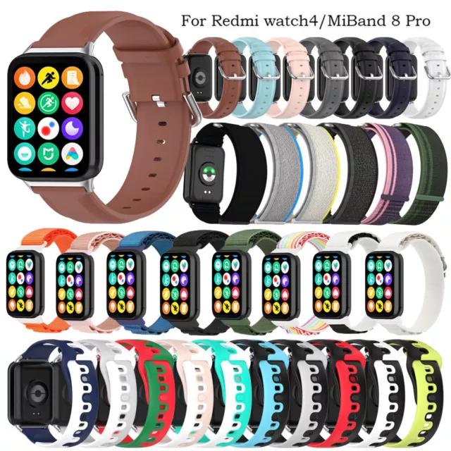 Für Xiaomi Mi Band 8 Pro/Redmi Watch 4 Leder Silikon Nylon Sport Armaband Ersatz