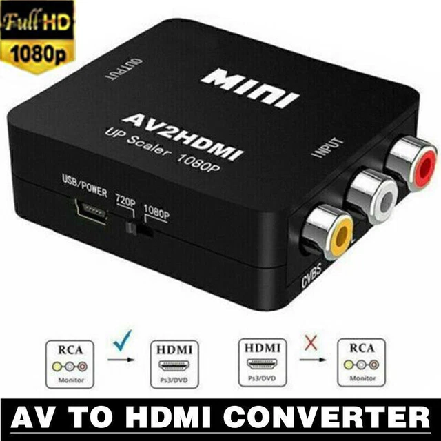 Adattatore Convertitore AV A HDMI Energy &ndash; Full HD 1080p, RCA A HDMI, Plug &amp; Play