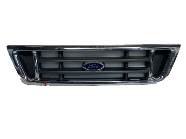 Used Front Grille fits: 2007  Ford e350 van chrome grille with painted inser