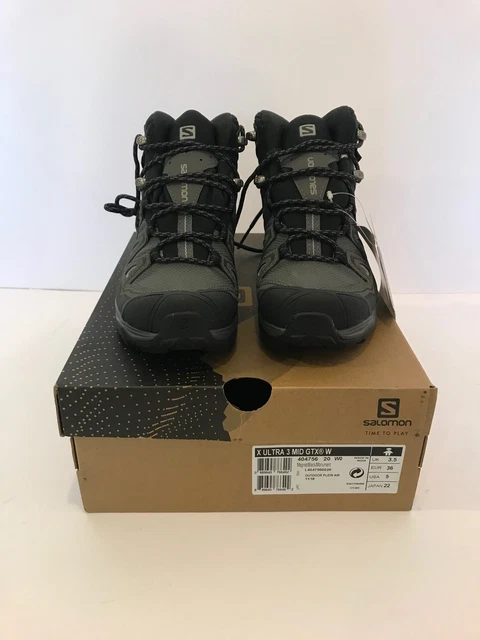 SALOMON X Ultra 3 Mid GTX W Climbing Shoe, Magnet/Black/Monument, 3.5 UK