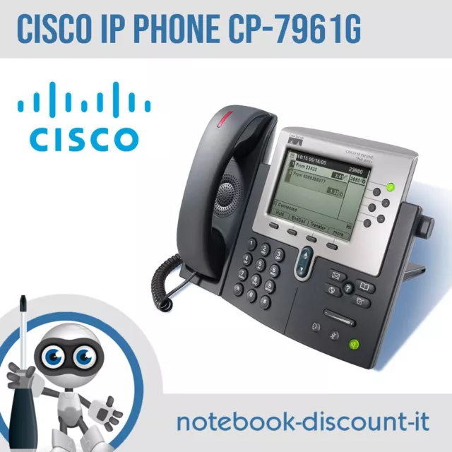 Cisco IP Phone 7961 Series CP-7961G Voip PoE Phone RESETTATO