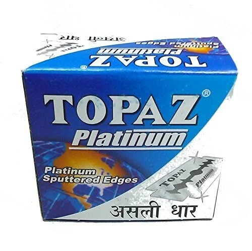 100 Lames De Rasoir Double Tranchant Topaz Platinum Pour Hommes - Acier Inoxydable, Qualité Supérieure