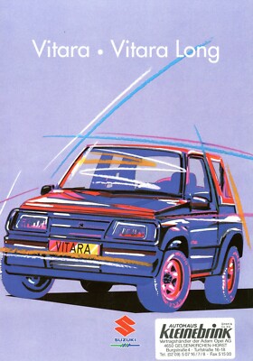 LONG prospetto 1992 8/92 D Brochure catalogue broschyr Catalog SUZUKI VITARA 