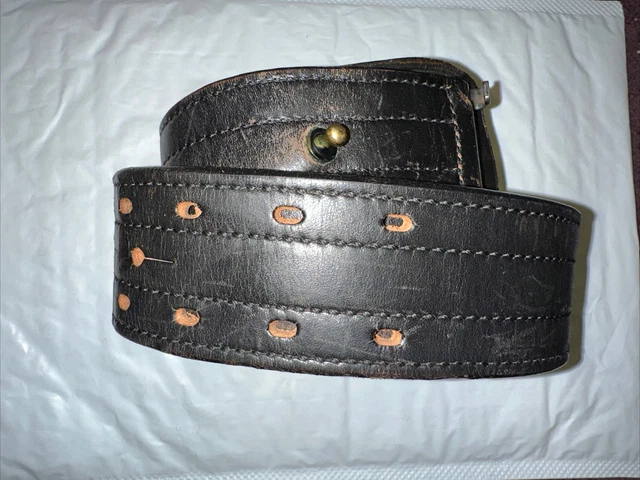 Vintage DON HUME B101 2-1/4" WIDE BLACK DUTY GUN BELT Leather Size 38