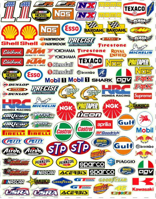 100 + Racing Decals Stickers Drag Race  Nascar High Quality Vinyl FREE Shipping