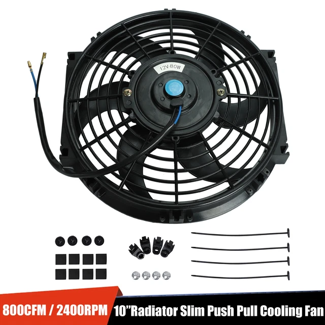 10& INCH UNIVERSAL SLIM FAN PUSH PULL ELECTRIC RADIATOR COOLING 12V 80W