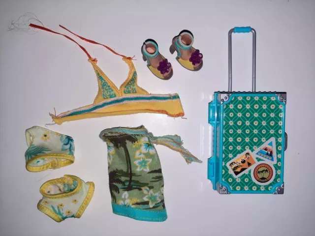 My Scene Barbie Doll 'Jammin In Jamaica' Mattel Clothes Shoes & Suitcase Bundle