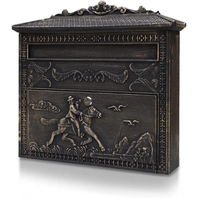 Mailbox Locking Wall Mount Rustic Aluminum Luxury Mail Box Front Opening