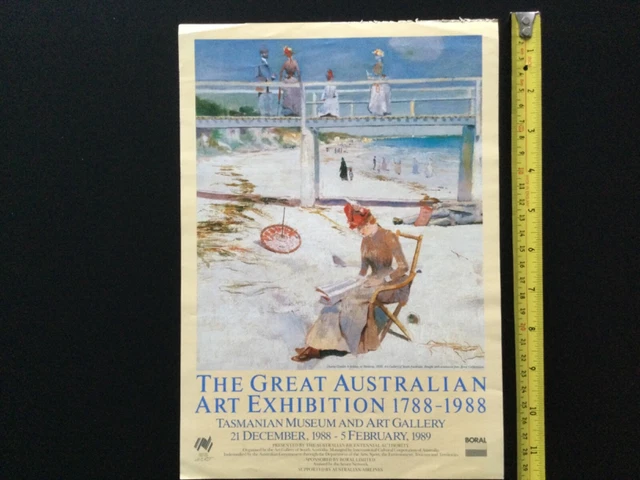 Musei australiani, poster d'arte, 1988, originale, arte australiana, galleria Tasmania