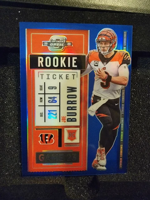 2020 Panini Contenders Optic Joe Burrow Blue Prizm 25/99 Bengals Rookie