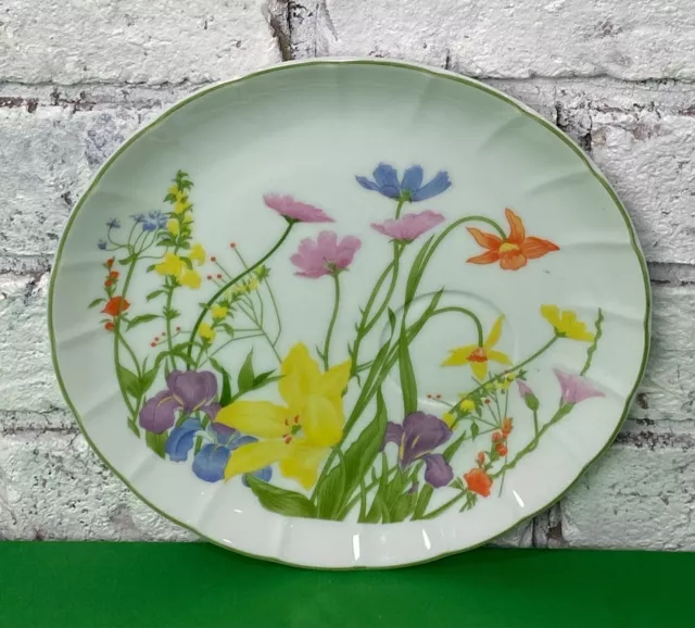 Vintage Seymour Mann Inc Day Lily Fine China Snack Plate with Recessed Circle B