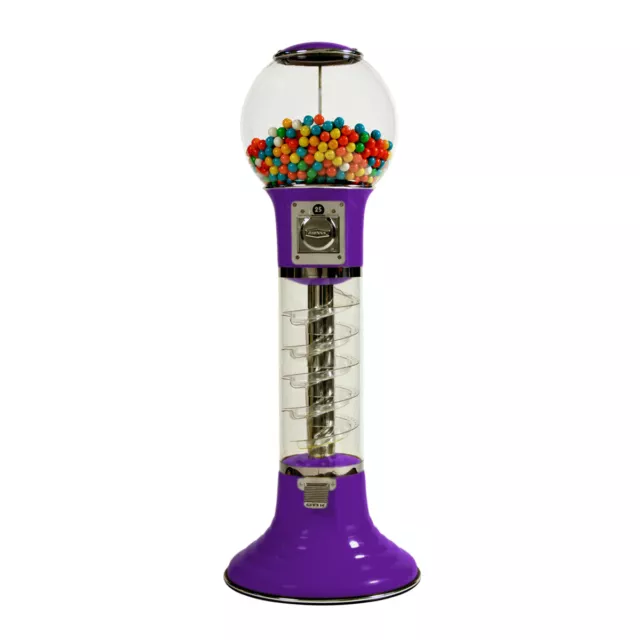 Wiz-Kid Spiral Gumball Machine, Purple, Red Track Color, 25 Cents Coin Mech