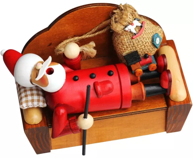Räuchermännchen "Weihnachtsmann liegt schlafend auf dem Sofa"