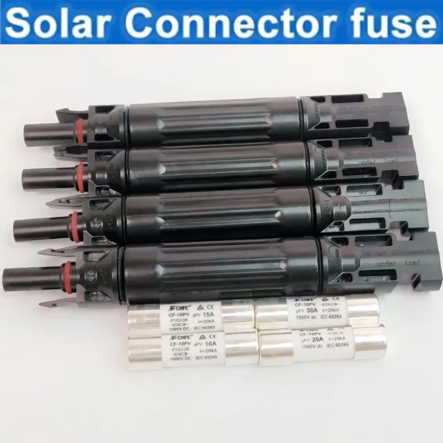 Solar Panel Fuse holder and fuse 30/20/15A, Waterproof inline PV Fuse Holder