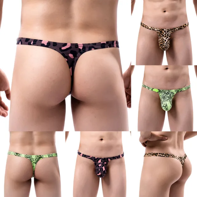 Men Sexy G-string Thongs Bulge Pouch Low-rise Underwear T-back Briefs Underpants