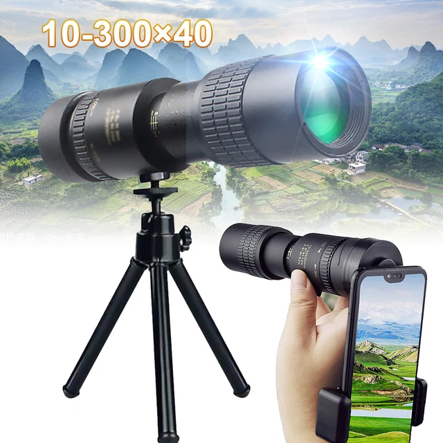 UK 4K 10-300X40mm Super Telephoto Lens Zoom Monocular Telescope Night Waterproof