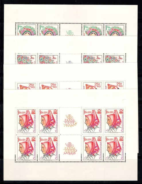 Tschechoslowakei 1977 Mi. 2387-2390 Kleinbogen 100% Postfrisch Kopfbedeckung, F