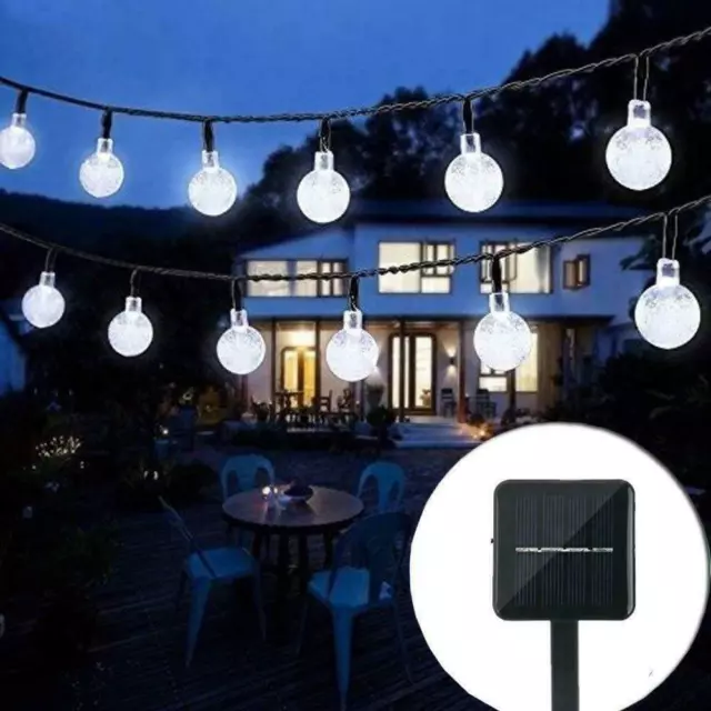 30/60 Solar Powered Retro Bulb String Lights For Garden Outdoor Fairy Summer