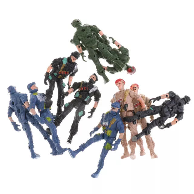 10pcs  Playset Plastic Toy 9cm Soldier Army Men Figures Kids Toys