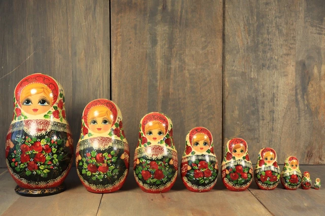 Matriochka Poupée Russe, 9 Pièces Poupées Empilables Russes De Canard Jaune, Kit De Jouets De Poupées Gigognes Russes, De Poupées Russes en Bois