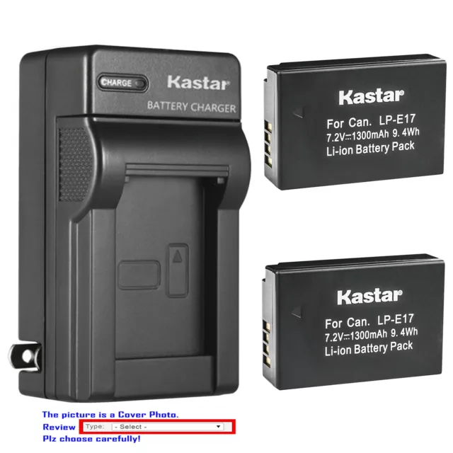 Kastar Battery AC Wall Charger for LP-E17 Battery & Canon Rebel SL3 SL2 Camera