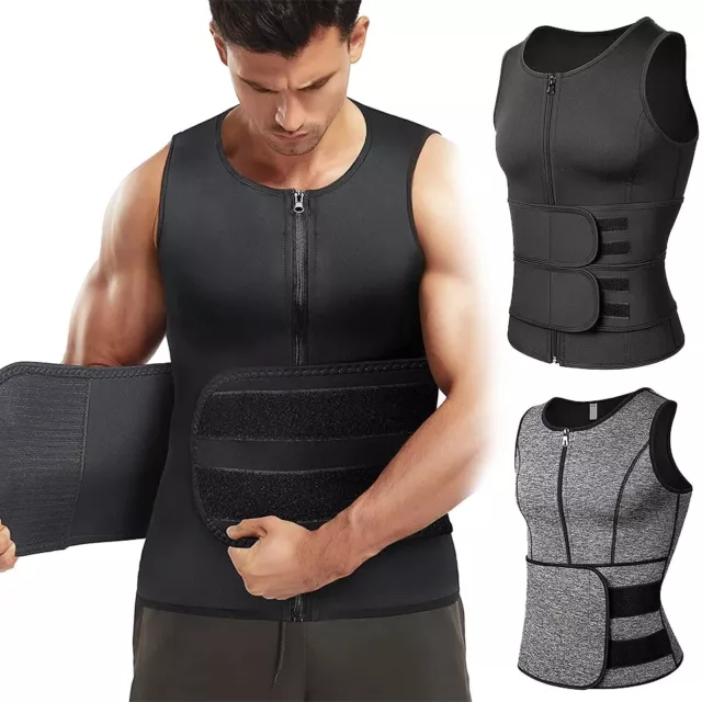 Herren Abnehmen Bauchweggürtel Vest Sauna Taillen Korsett Weste Mieder Shaper RS