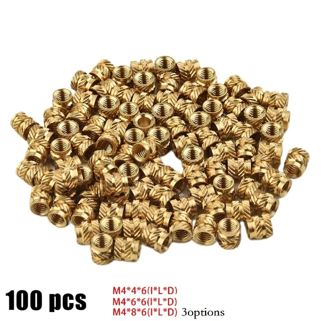 Dadi inserto ottone zigrinato per stampante 3D hardware resistenza superiore e