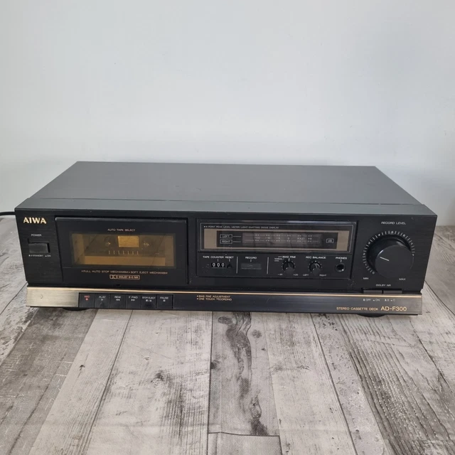 AIWA ADF300 STEREO Cassette Deck Black Tape Player Read Description
