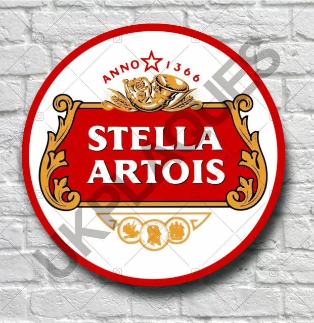 Insegna da parete STELLA ARTOIS targa pub bar uomo grotta birra belga alcol garage tana